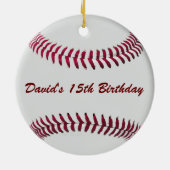 カスタムでパーソナライズな野球のオーナメント セラミックオーナメント (裏面)