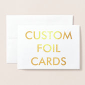 カスタムでパーソナライズな金ゴールドホイルの挨拶状 箔カード (封筒付き正面)