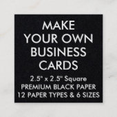 カスタムでパーソナライズな黒い正方形の名刺 スクエア名刺 (正面)