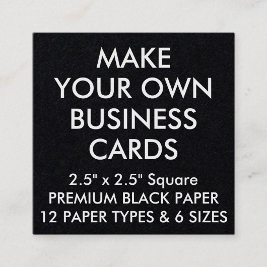 カスタムでパーソナライズな黒い正方形の名刺 スクエア名刺 (正面)