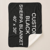 カスタムでパーソナライズな黒40" x 30" Sherpa毛布 シェルパブランケット (正面)
