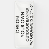 カスタムでパーソナライズな2.5' x 6"屋外の旗 横断幕 (縦)