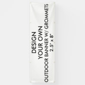 カスタムでパーソナライズな2.5' x 8"屋外の旗 横断幕 (縦)