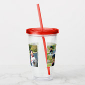 カスタムでパーソナライズな4つの写真のフルカラーのギフト アクリルタンブラー (左)