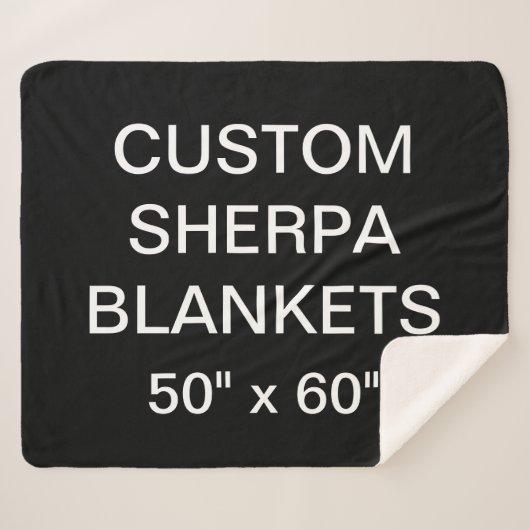 カスタムでパーソナライズな50" x 60" Sherpa毛布のブランク シェルパブランケット (正面(横))