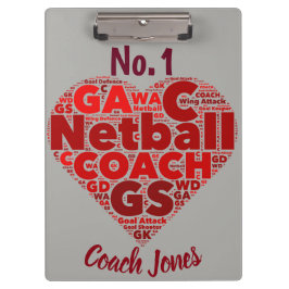 カスタムでパーソナライズなNo.1ネットボールのコーチ クリップボード