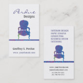 カスタムでビクトリアンなダマスク織の椅子 名刺 (正面/裏面)