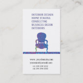 カスタムでビクトリアンなダマスク織の椅子 名刺 (裏面)