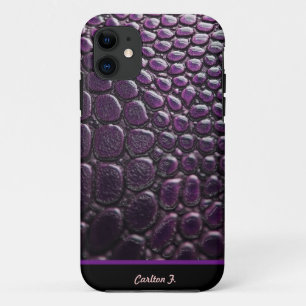 カスタムでフェイクな紫色のスネークスキンの箱 iPhone 11 ケース