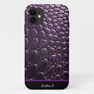 カスタムでフェイクな紫色のスネークスキンの箱 iPhone 11 ケース