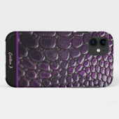 カスタムでフェイクな紫色のスネークスキンの箱 Case-Mate iPhoneケース (裏面(横))