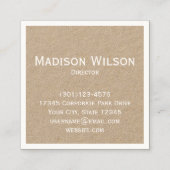 カスタムでモノグラムので素朴なクラフト スクエア名刺 (裏面)