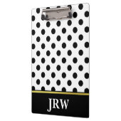 カスタムでモノグラムのな白黒水玉模様 クリップボード (左)