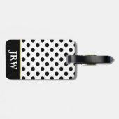 カスタムでモノグラムのな白黒水玉模様 ラゲッジタグ (裏面横)
