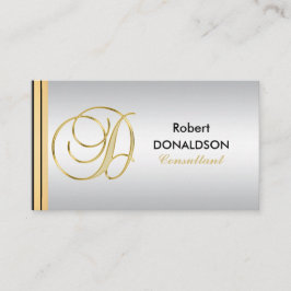 カスタムでモノグラムのな金ゴールドの黒の銀のイニシャル「D 名刺