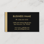 カスタムでモノグラムのな金ゴールドの黒の銀のイニシャル「D 名刺 (裏面)