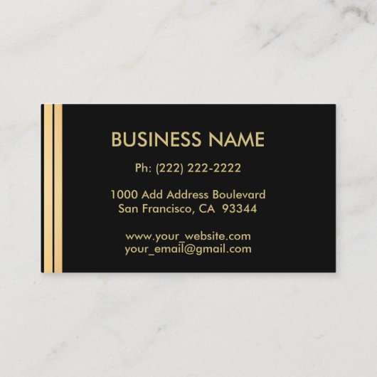 カスタムでモノグラムのな金ゴールドの黒の銀のイニシャル「D 名刺 (裏面)