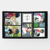 カスタムでモノグラムのな5つの写真のモザイク写真のコラージュ 横断幕 (横)