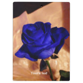 カスタムでユニークで、エレガントな青のバラ クリップボード (裏面)