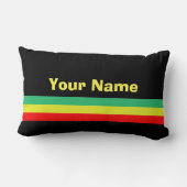 カスタムでラスタストライプのな家の装飾 ランバークッション (裏面)