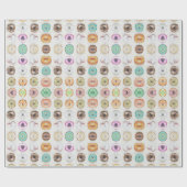 カスタムで予測できないドーナツイラストレーションパターン ラッピングペーパー (フラット)