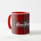 カスタムで伝統的なMacFarlaneのタータンチェック格子縞 マグカップ (正面左)