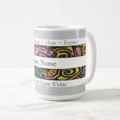 カスタムで前向きな断言の抽象美術 コーヒーマグカップ (正面右)