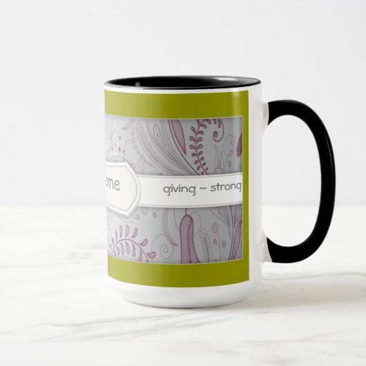 カスタムで前向きな断言の花柄 マグカップ (右)