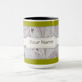 カスタムで前向きな断言の花柄 マグカップ (中央)