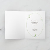 カスタムで図解入りの、写真付きのな漫画のカップルのポートレートの結婚式 サンキューカード (内部)