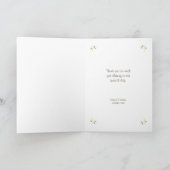 カスタムで図解入りの、写真付きのな漫画のカップルのポートレートの結婚式 サンキューカード (内部)