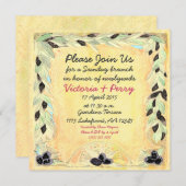 カスタムで地中海のなオリーブ及び黄色い昼食会- 招待状 (正面/裏面)