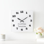 カスタムで大きい10.75"正方形の柱時計のステーキのフォント スクエア壁時計 (ホーム)