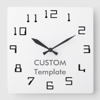 カスタムで大きい10.75"正方形の柱時計軌道II スクエア壁時計