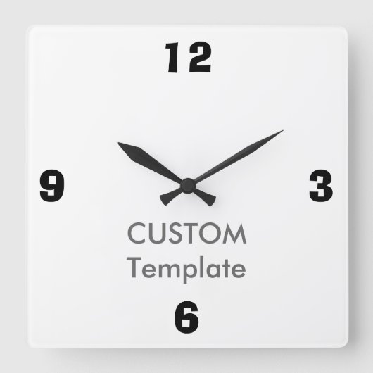 カスタムで大きい10.75"正方形の柱時計、アドリブのフォント スクエア壁時計 (正面)