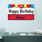 カスタムで幸せな第1誕生日 横断幕 (トレードショー)