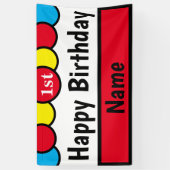 カスタムで幸せな第1誕生日 横断幕 (縦)