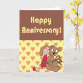 カスタムで幸せな記念日カード、かわいい愛カード カード (黄色い花)