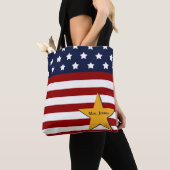 カスタムで愛国心が強い旗のトートバック トートバッグ (クローズアップ)