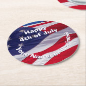 カスタムで愛国心が強い米国の旗 ラウンドペーパーコースター (アングル)