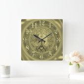 カスタムで感動的な単語の生命の樹 スクエア壁時計 (ホーム)