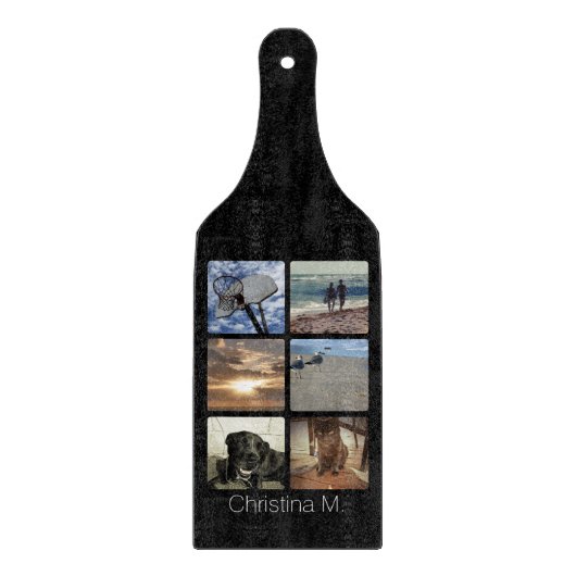 カスタムで数々のな写真のモザイク写真のコラージュ カッティングボード (正面)