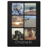 カスタムで数々のな写真のモザイク写真のコラージュ クリップボード (裏面)