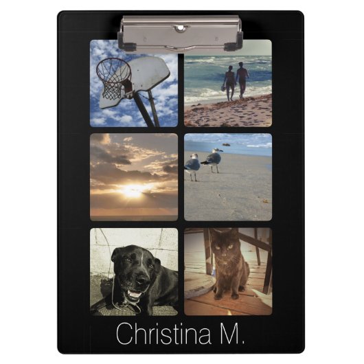 カスタムで数々のな写真のモザイク写真のコラージュ クリップボード (正面)