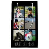 カスタムで数々のな写真のモザイク写真のコラージュ スモールペーパーバッグ (正面)