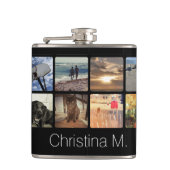 カスタムで数々のな写真のモザイク写真のコラージュ フラスク (正面)