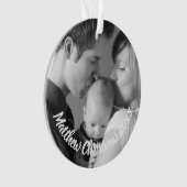 カスタムで新しい親ベビーの写真の休日 オーナメント (正面)