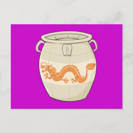 カスタムで旧式な東洋の中国のなつぼの瓶の招待 インビテーションポストカード (正面)