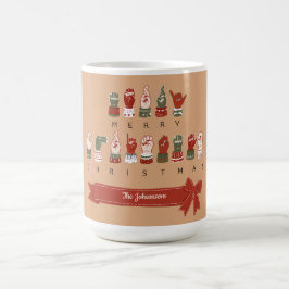 カスタムで温かみのあるアメリカ手話のメリークリスマス コーヒーマグカップ