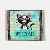 カスタムで王室のなプリンセスの猫好きの歓迎されたドア・マット ドアマット (正面)
